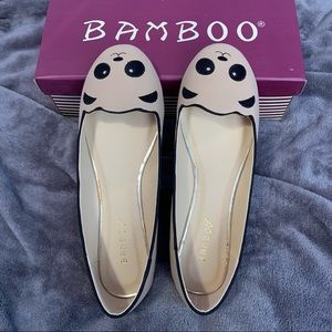 Very cute bamboo brand panda flats in nude tan color